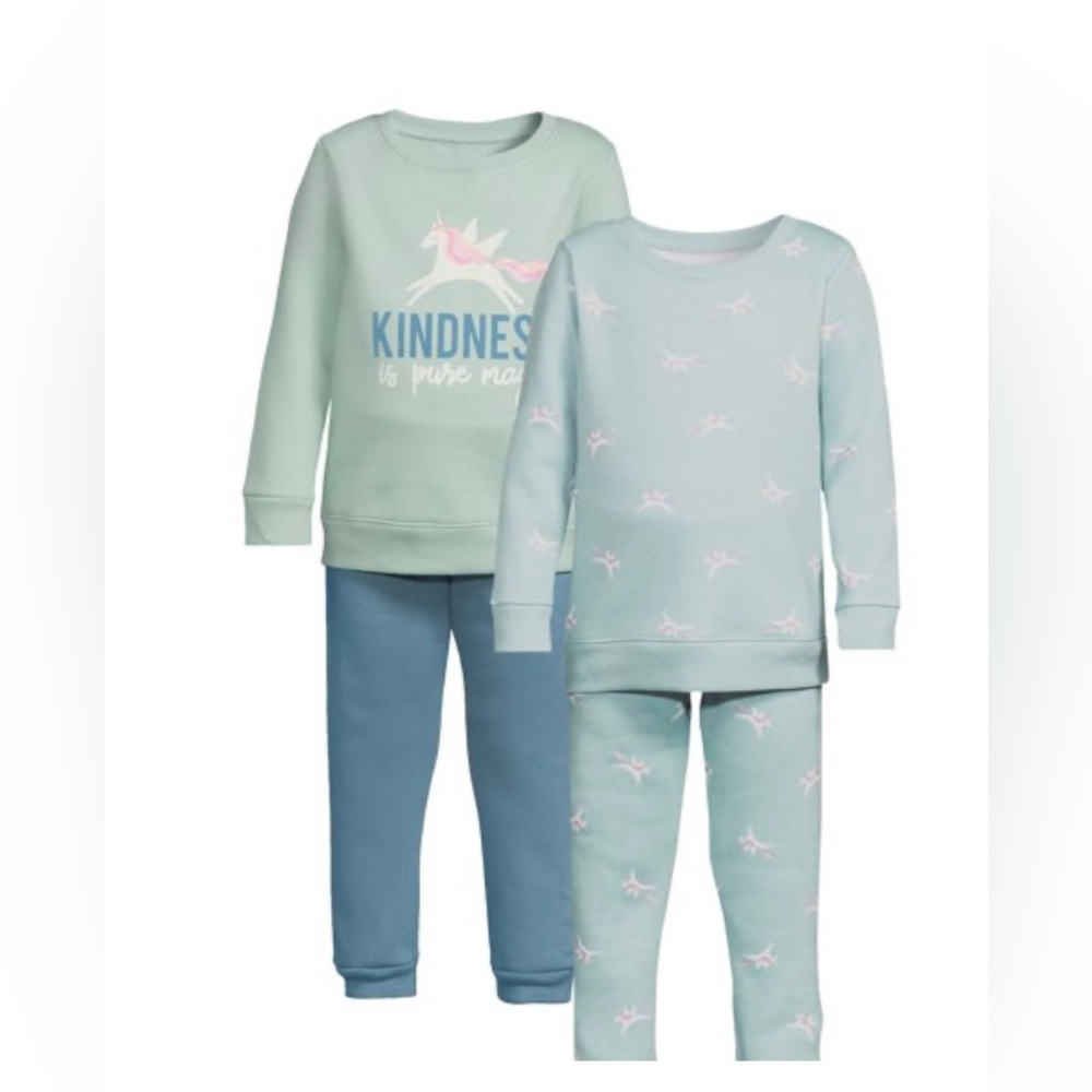 NWT 4pc 3T Unicorn fleece toddler set